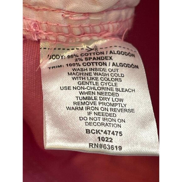 Bebe Shorts Girls Eyelet Embroidered Sz 10 Kids Cut Off Raw Hem Jean Denim Pink - Picture 10 of 10